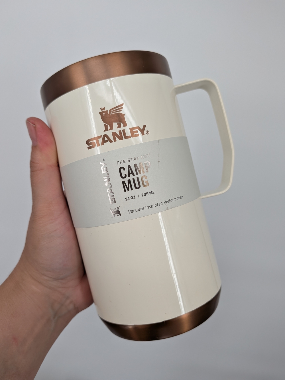 new STANLEY  Stay Hot Camp Mug Coffee Gilded Marshmallow ☕ 24 OZ cream